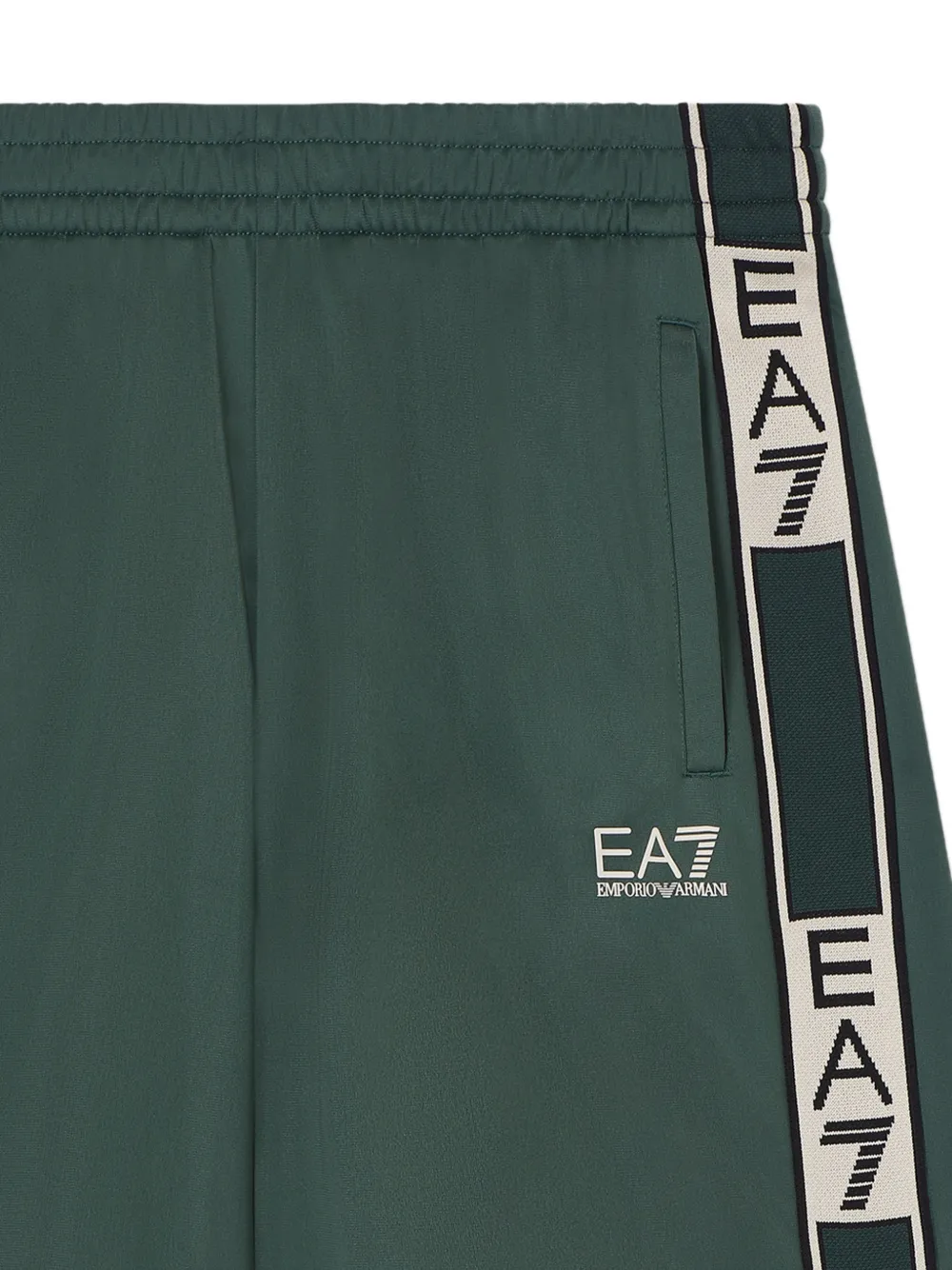 Ea7 Emporio Armani Trainingsshorts met logoband Groen