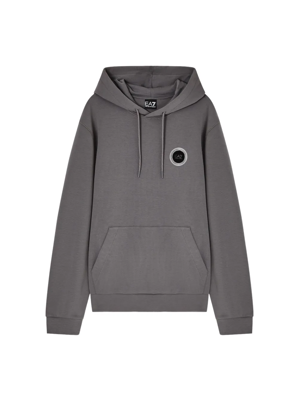 Ea7 Emporio Armani logo-patch drawstring hoodie Grijs