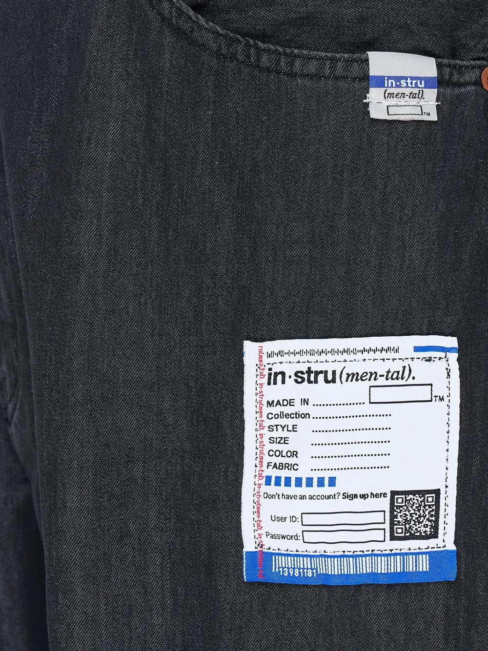 Maison MIHARA YASUHIRO In-stru(men-tal) logo-patch jeans Zwart