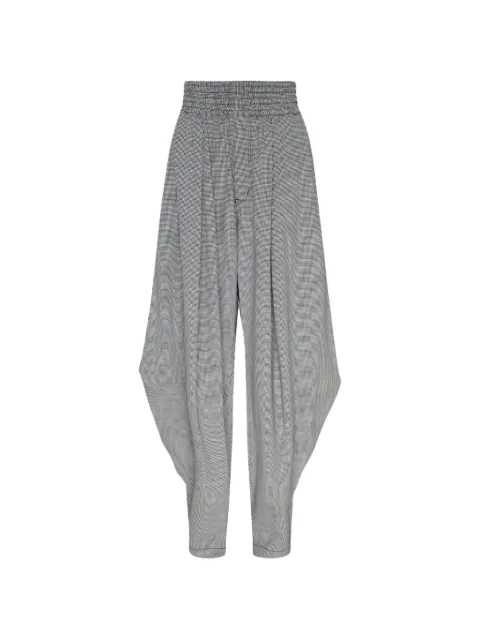 Black Comme Des Garçons houndstooth-pattern wide-leg trousers
