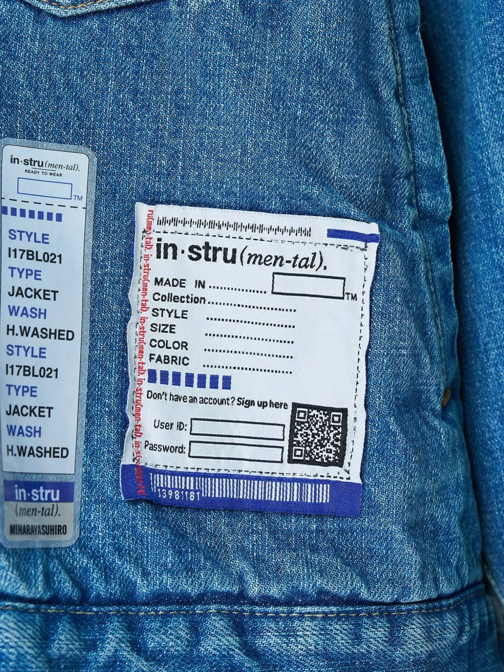 Maison MIHARA YASUHIRO Denim jack met logopatch Blauw