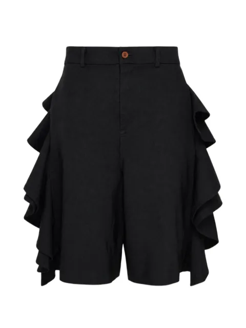 Black Comme Des Garçons ruffled gabardine shorts