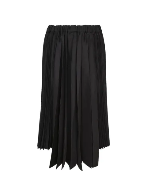 Black Comme Des Garçons pleated asymmetric midi skirt