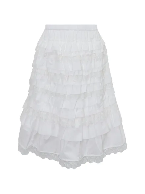 Renli Su ruffled lace-trim midi skirt