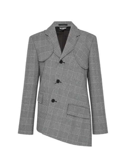 Black Comme Des Garçons Glen Check asymmetric blazer