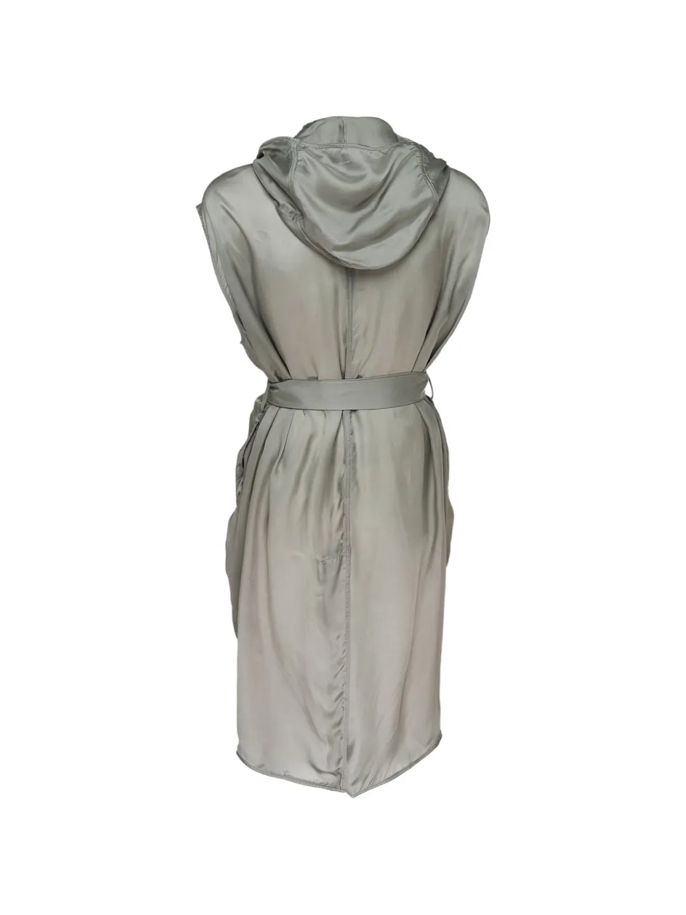Rick Owens Tower jas met capuchon en ceintuur Grijs