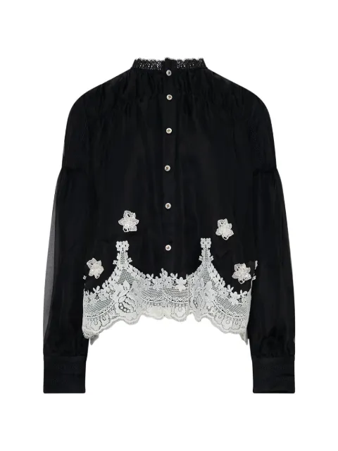 Renli Su lace-trim blouse