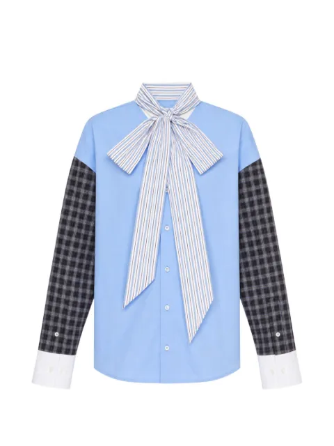 MSGM pussy-bow panelled shirt