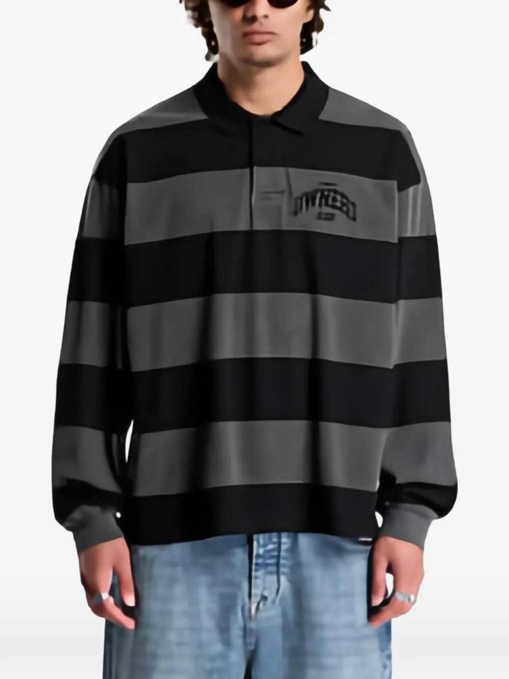Represent Owners Club poloshirt met horizontale streep Zwart