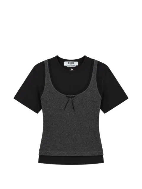 MSGM layered bow-detail T-shirt