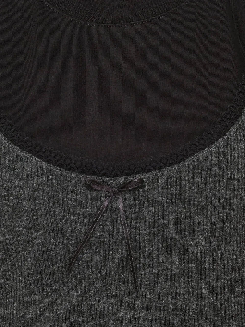 MSGM Gelaagd T-shirt met strik-detail Zwart
