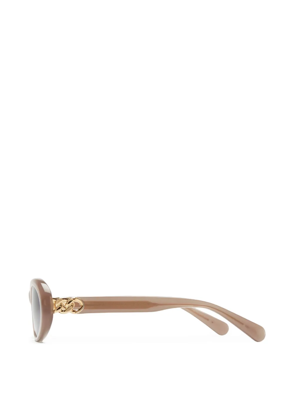 Stella McCartney Eyewear Zonnebril met ovaal montuur en ketting Beige