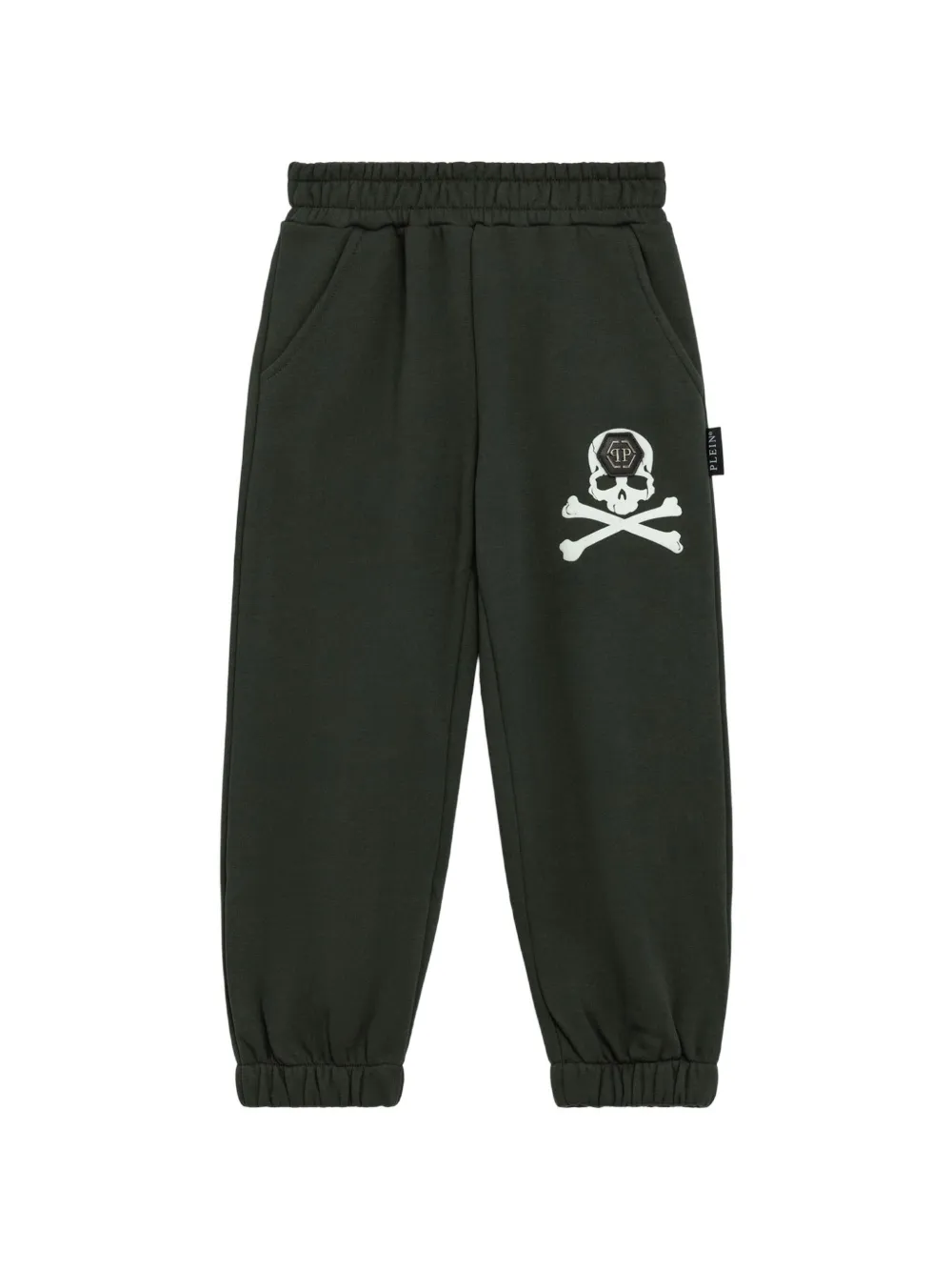Philipp Plein Junior skull-print track pants - Verde