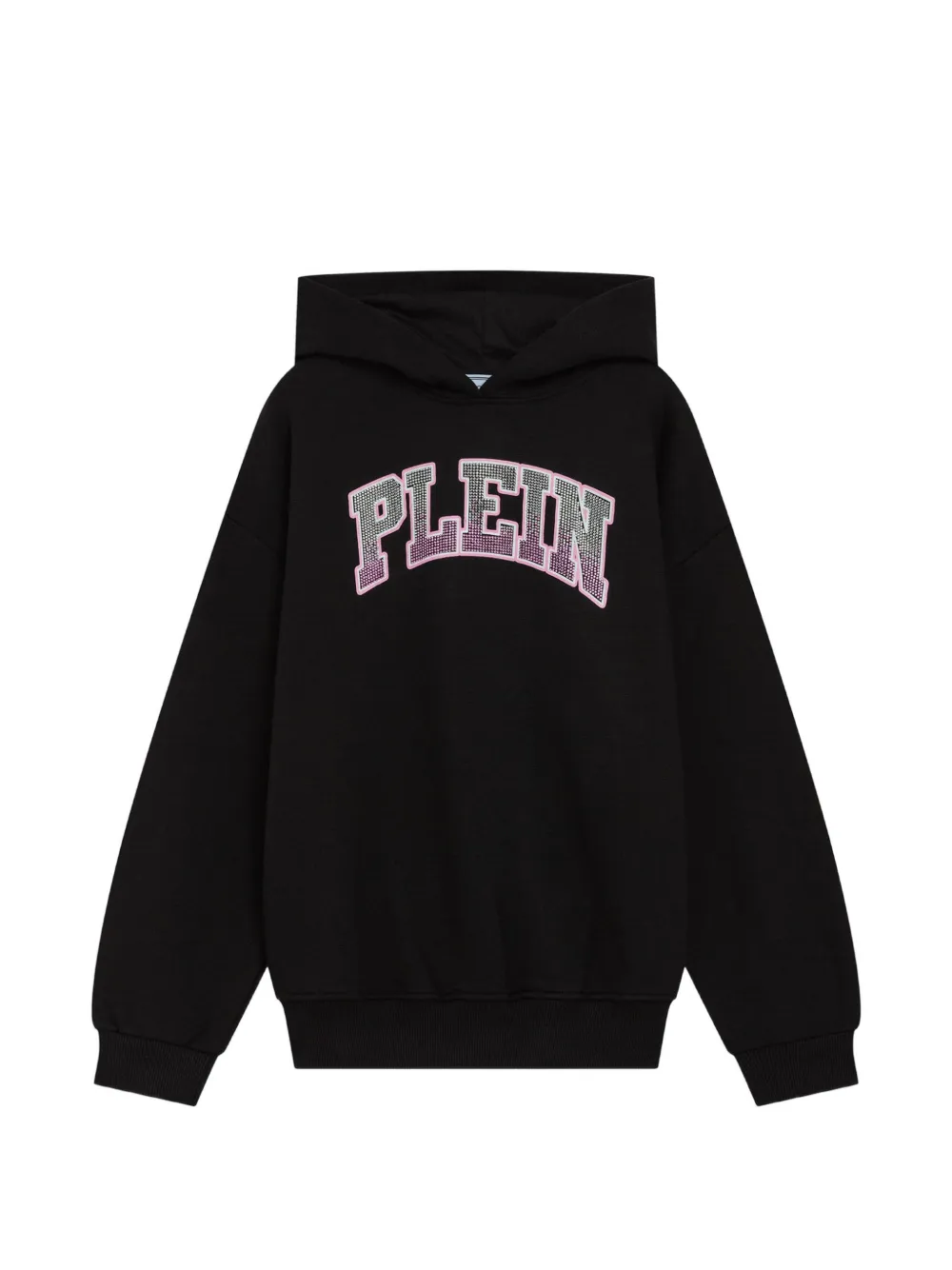 Philipp Plein Junior rhinestone-logo jersey hoodie - Nero