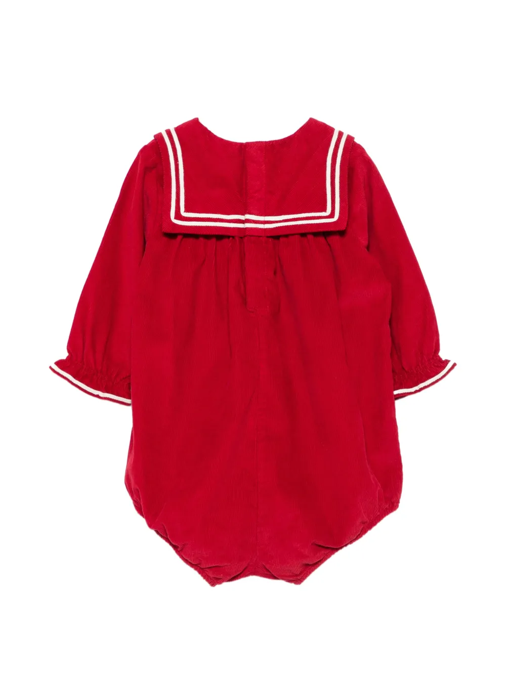 Petit Bateau Ribfluwelen romper met kraag Rood