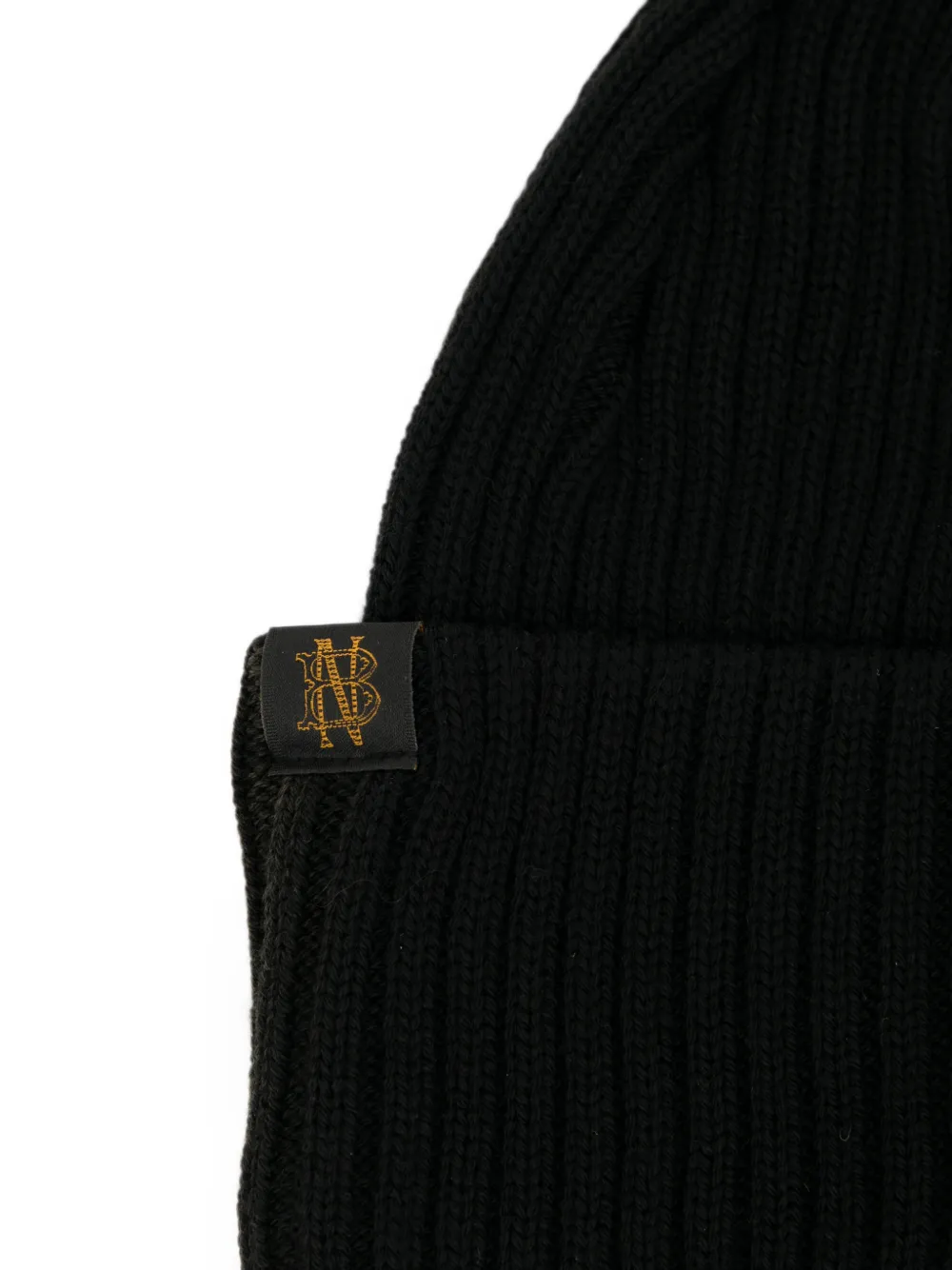 Comme des Garçons Homme x Batoner ribgebreide muts met logo-patch Zwart