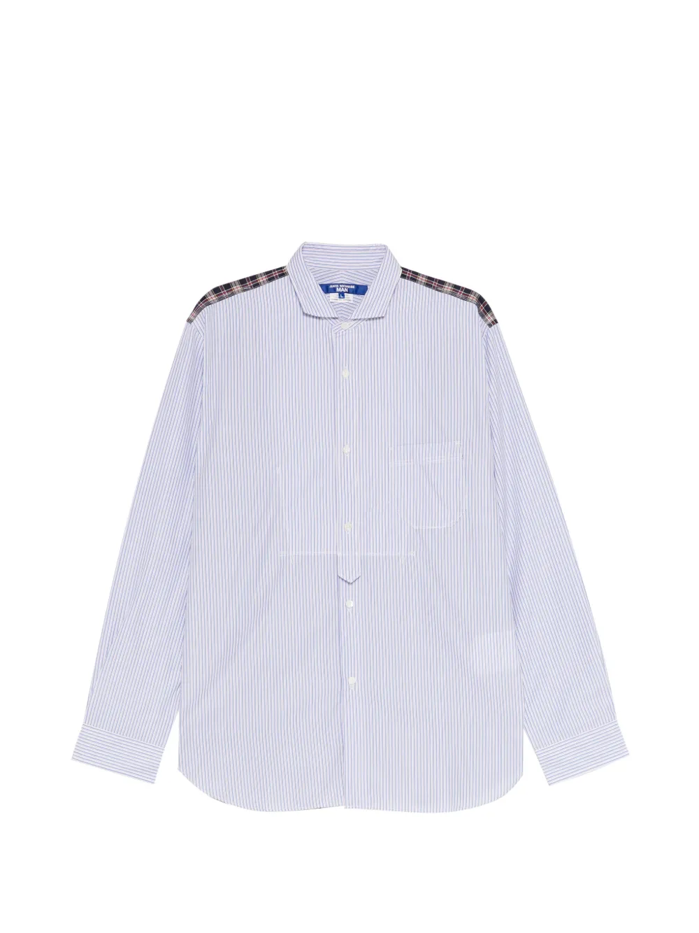 Junya Watanabe MAN striped panelled shirt - Bleu Junya Watanabe MAN striped panelled shirt - Bleu