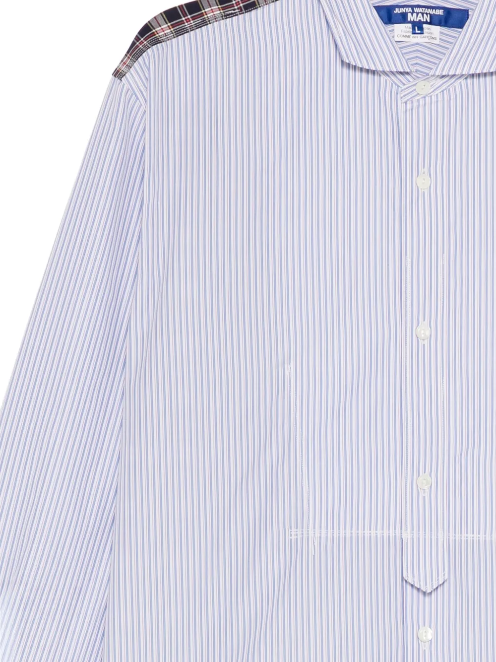 Junya Watanabe MAN Gestreept overhemd Blauw