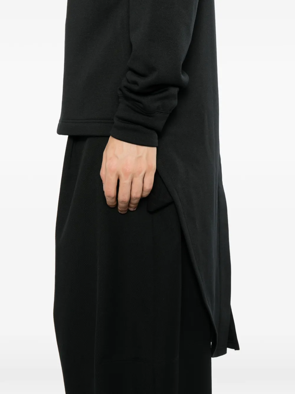 Comme des Garçons Homme Plus Asymmetrische hoodie met verlengde achterzoom Zwart