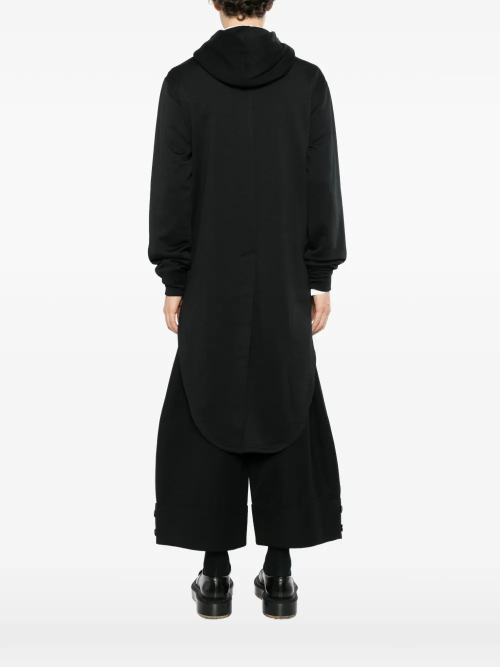 Comme des Garçons Homme Plus Asymmetrische hoodie met verlengde achterzoom Zwart
