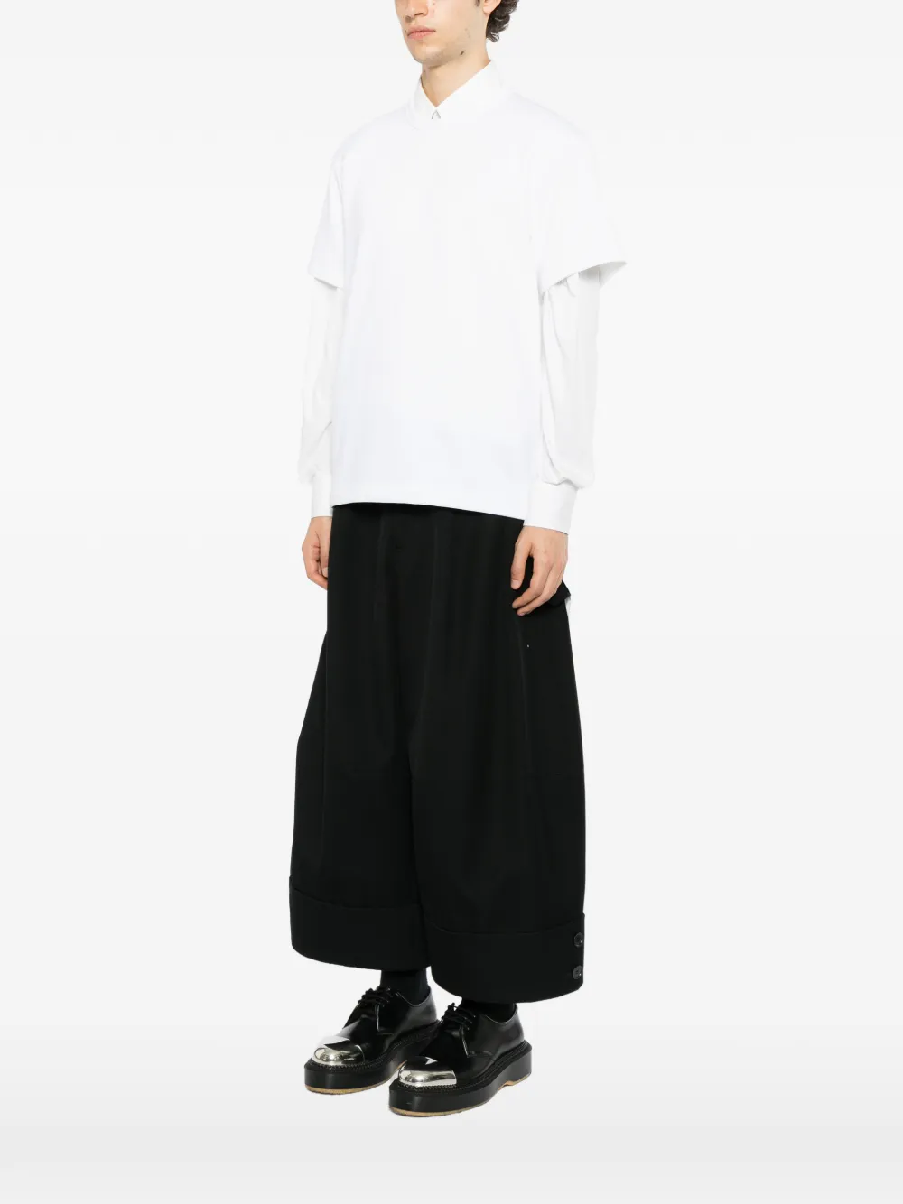 Comme des Garçons Homme Plus Asymmetrisch T-shirt Wit