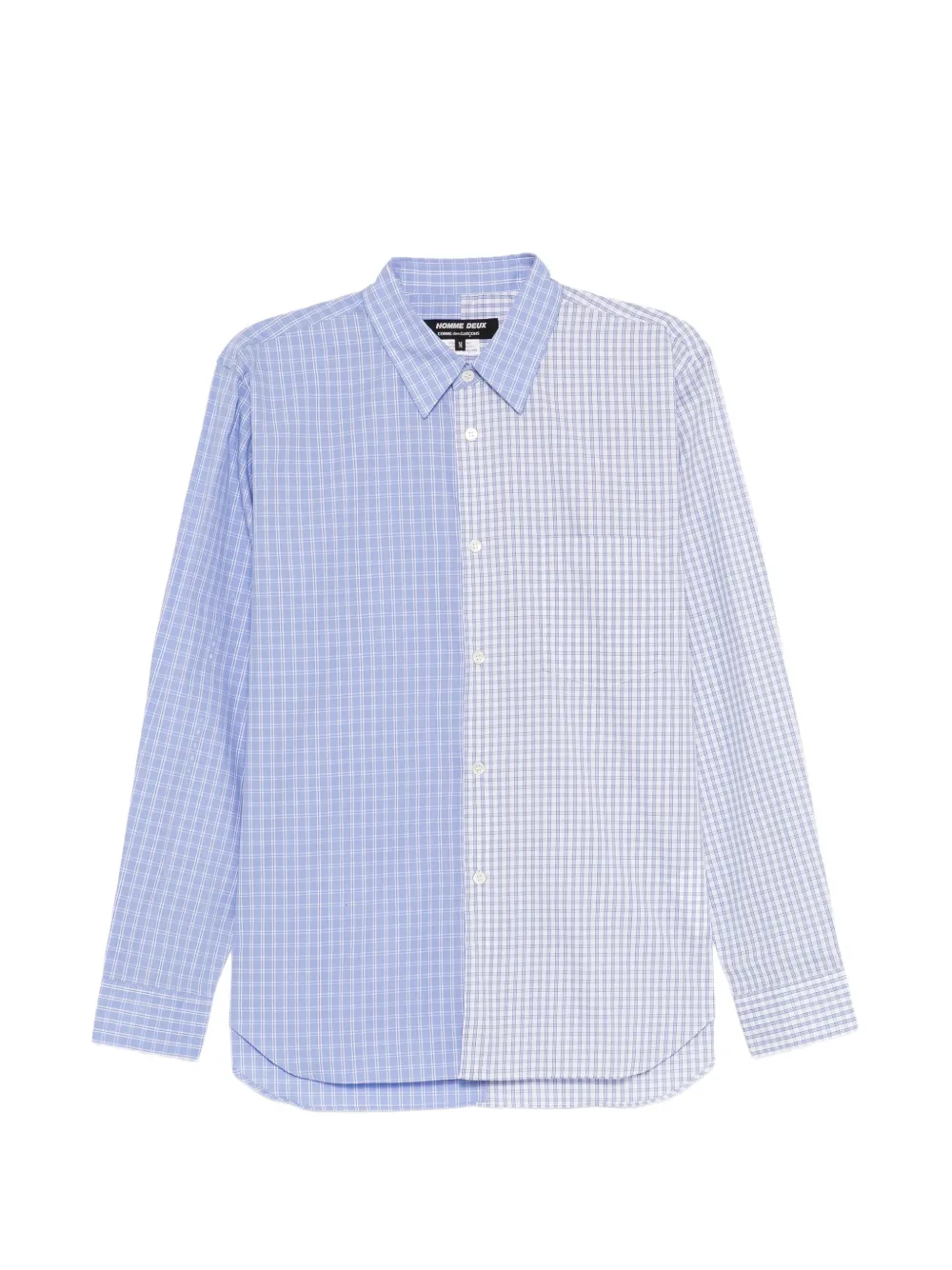 Comme des Garçons Homme Deux check-pattern panelled shirt Blauw