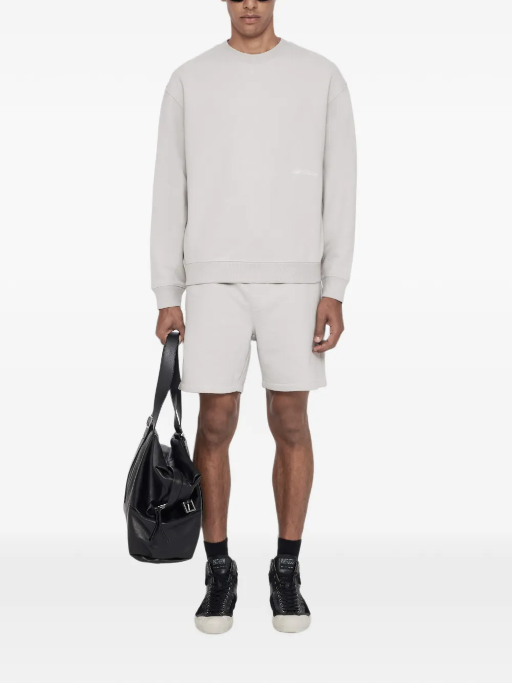 AllSaints Aston sweater met ronde hals en borduurwerk Blauw