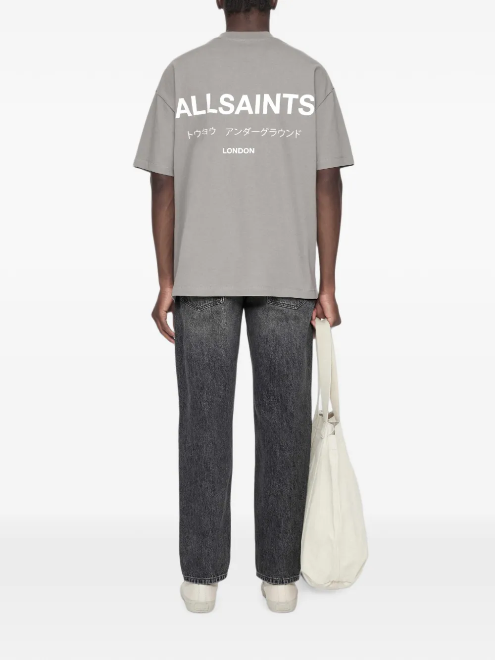 AllSaints Underground logo-print cotton t-shirt Grijs