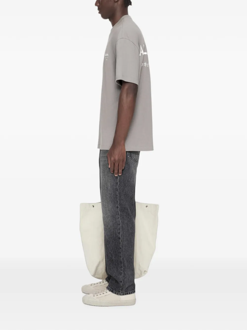 AllSaints Underground logo-print cotton t-shirt Grijs