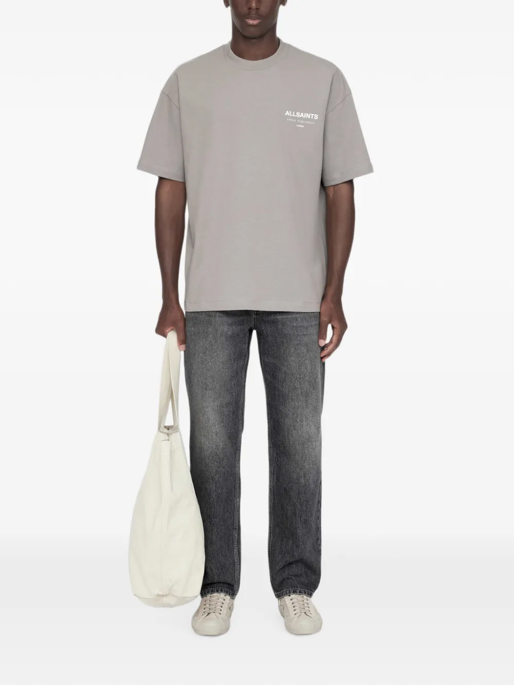 AllSaints Underground logo-print cotton t-shirt Grijs