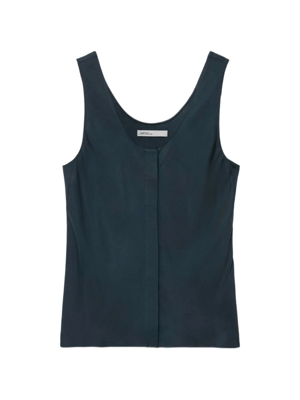 AllSaints Top Milla con abbottonatura nascosta e impunture a vista - Blu