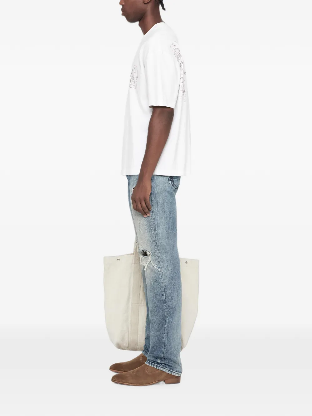 AllSaints Roller grafische print T-shirt met logo Wit