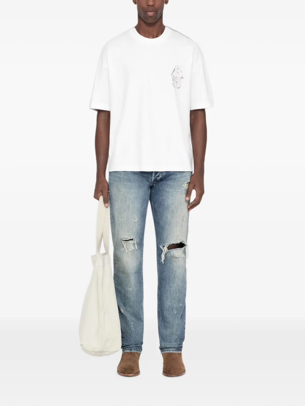AllSaints Roller grafische print T-shirt met logo Wit
