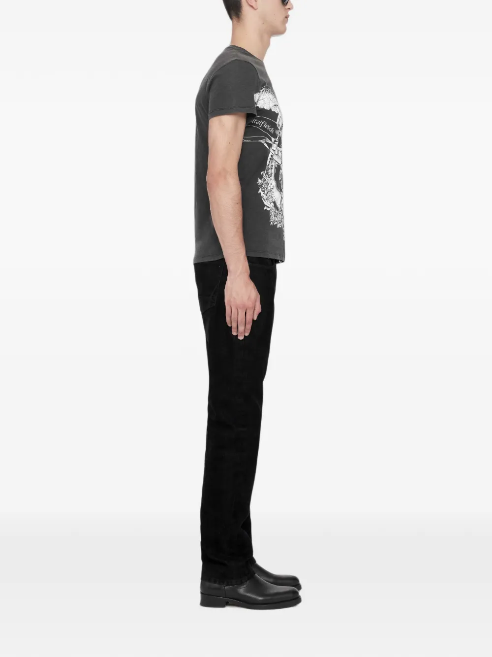 AllSaints Emblems T-shirt met ronde hals en grafische print Grijs