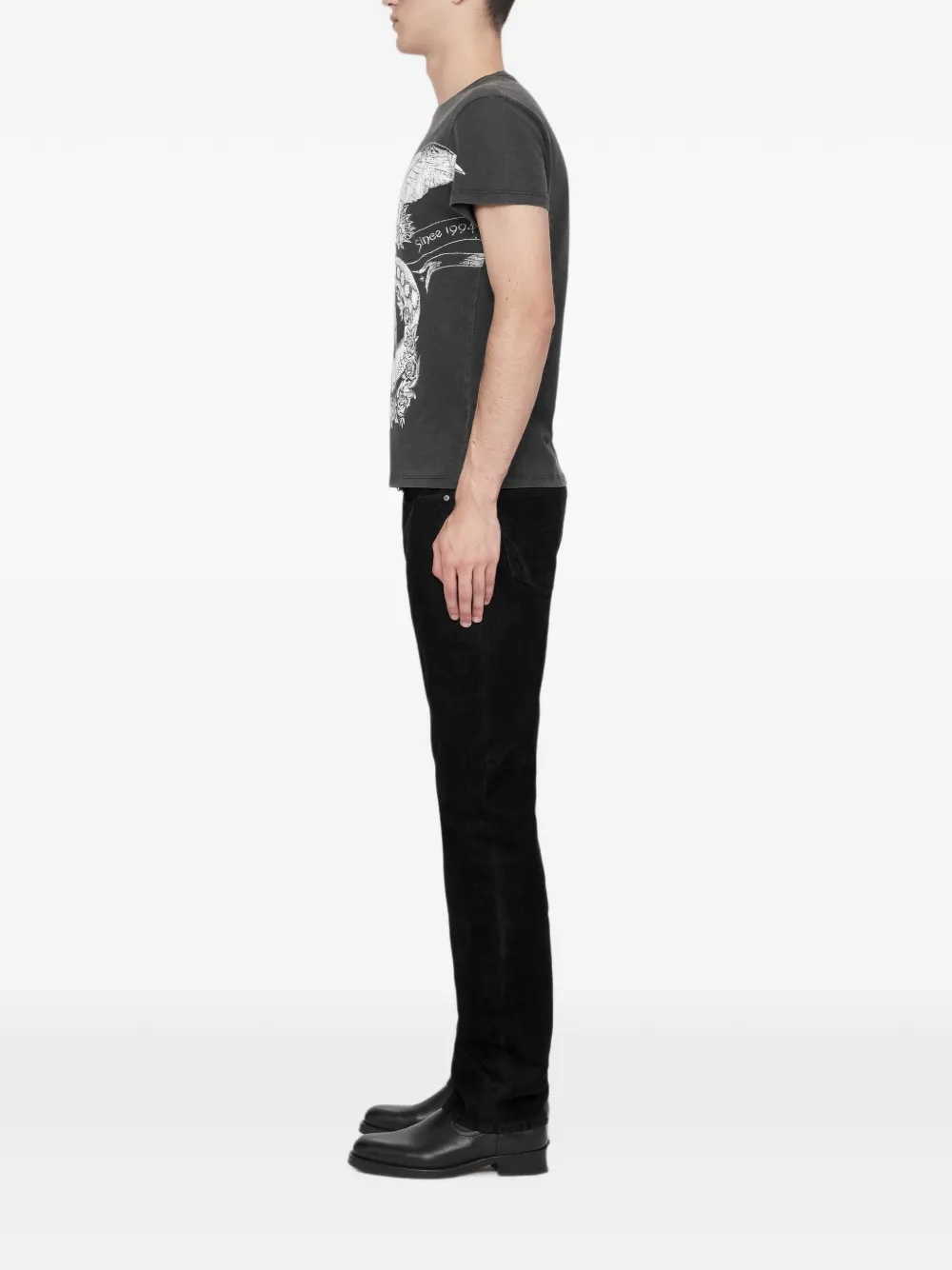 AllSaints Emblems T-shirt met ronde hals en grafische print Grijs