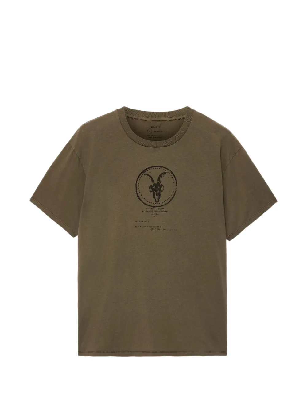 AllSaints Ramskull logo-print cotton t-shirt - Verde