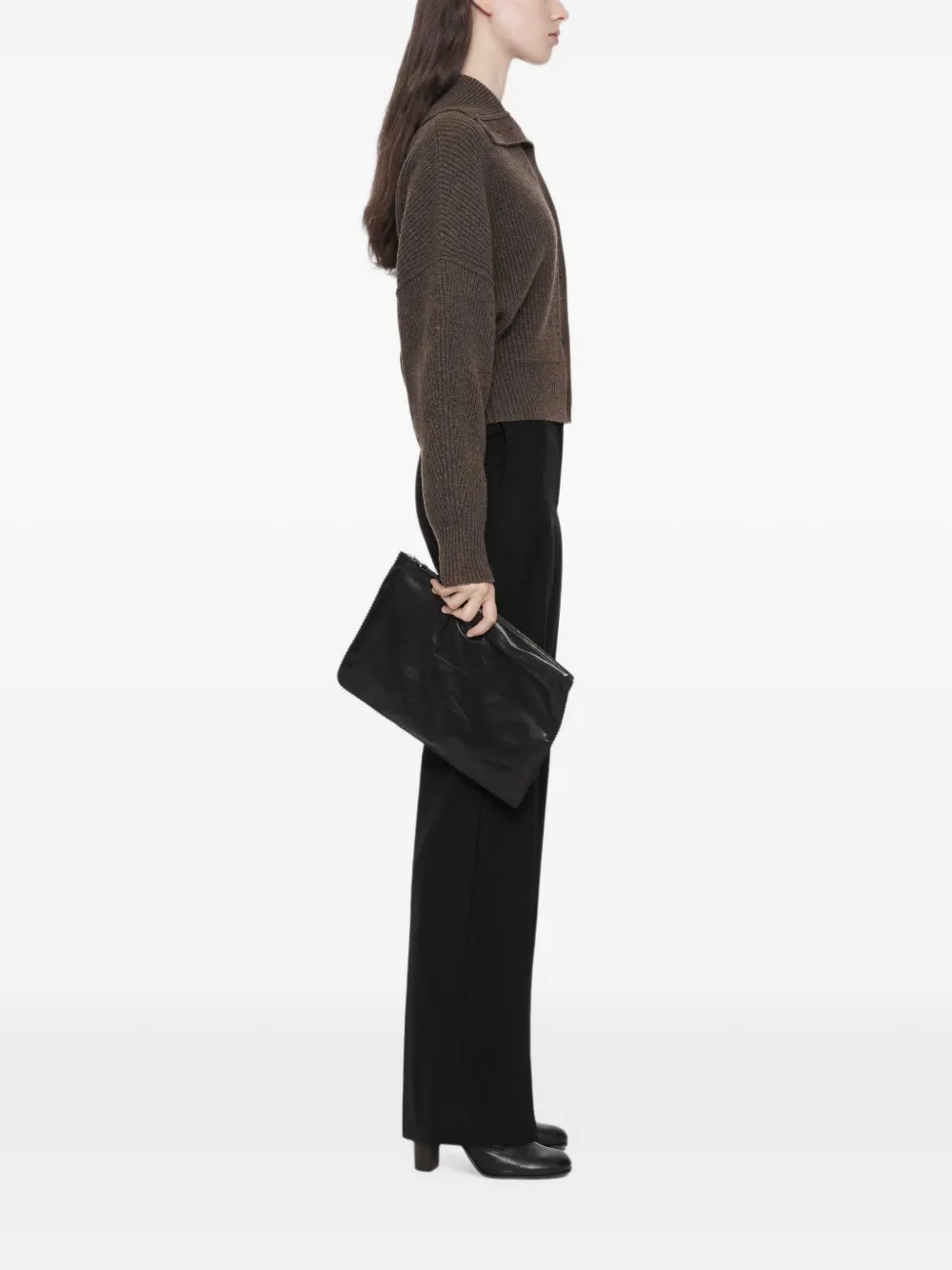 AllSaints Caron ribgebreid vest Bruin
