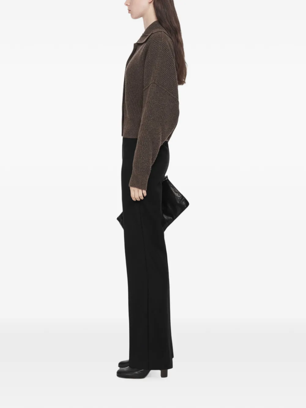 AllSaints Caron ribgebreid vest Bruin