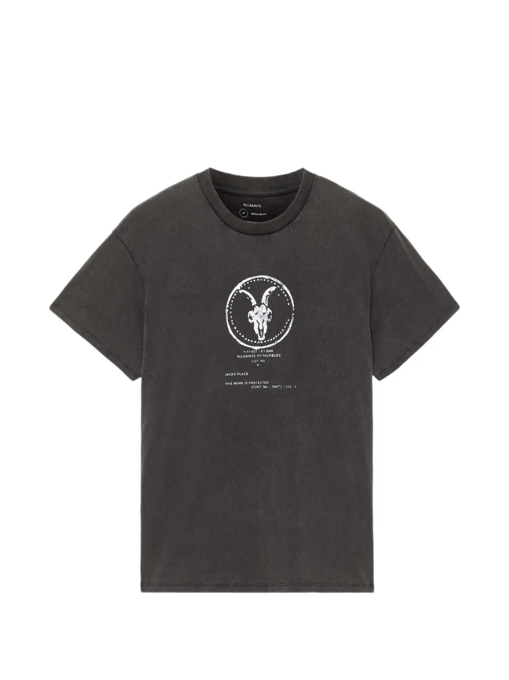 AllSaints Ramskull logo-print cotton t-shirt - Grigio
