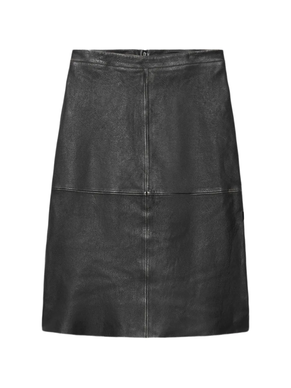 AllSaints Olivia panelled leather midi skirt - Nero