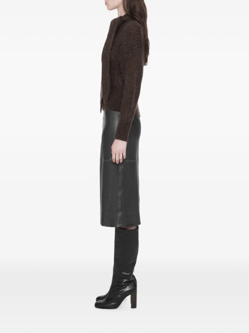 AllSaints Olivia midi-rok met vlakken Zwart