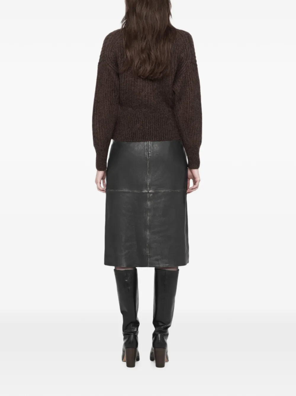 AllSaints Olivia midi-rok met vlakken Zwart