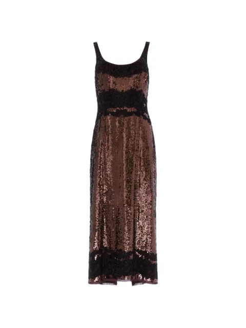 Needle & Thread sequin-embellished lace-trimmed maxi dress