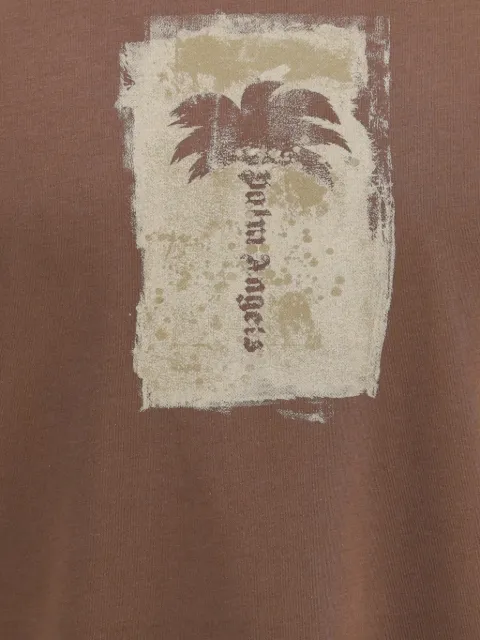 Palm Angels playera Palm Tree con acabado cepillado