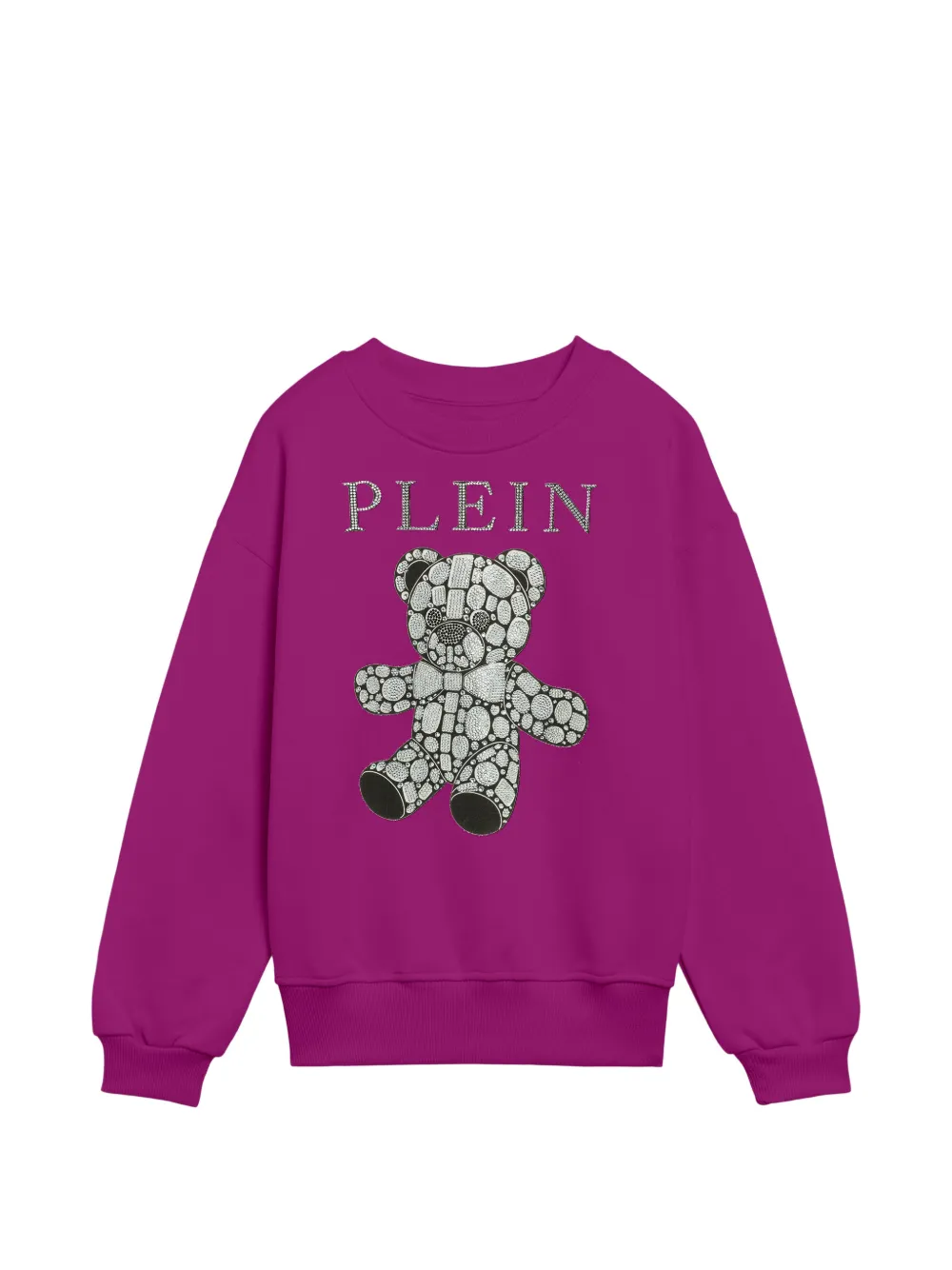 Philipp Plein Junior T-shirt verfraaid met kristallen en teddybeer Paars