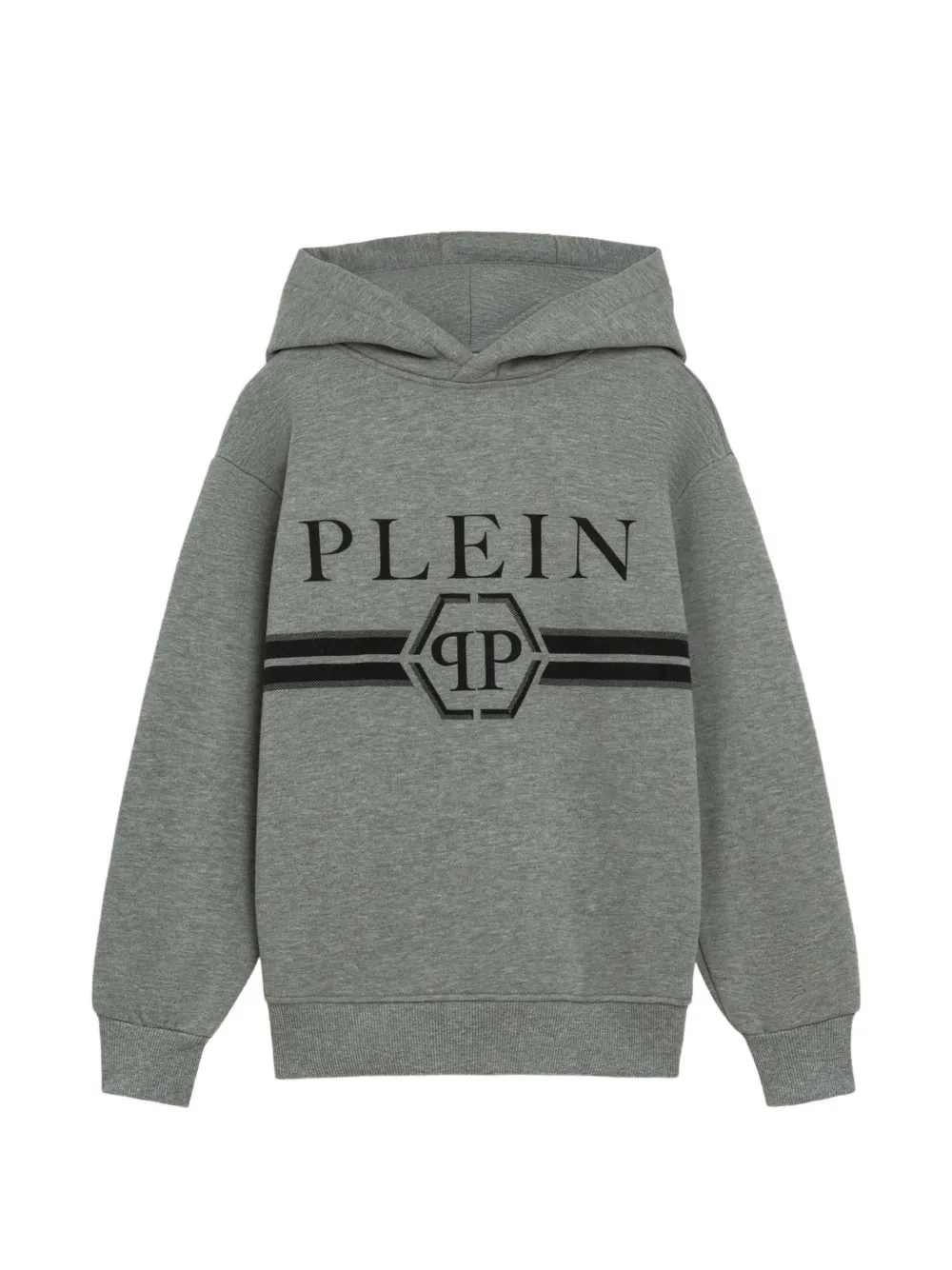 Philipp Plein Junior logo-print jersey hoodie Grijs