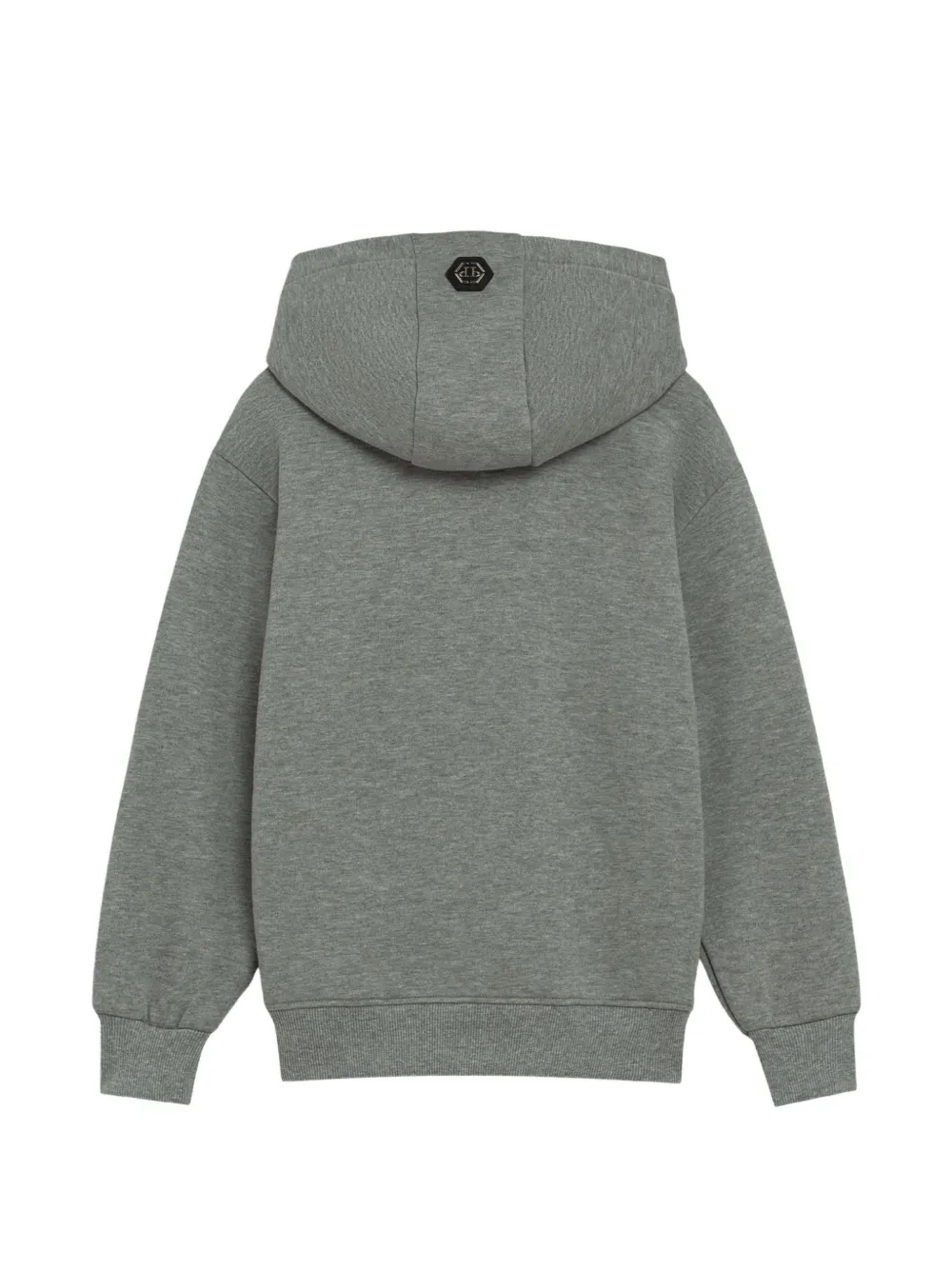 Philipp Plein Junior logo-print jersey hoodie Grijs