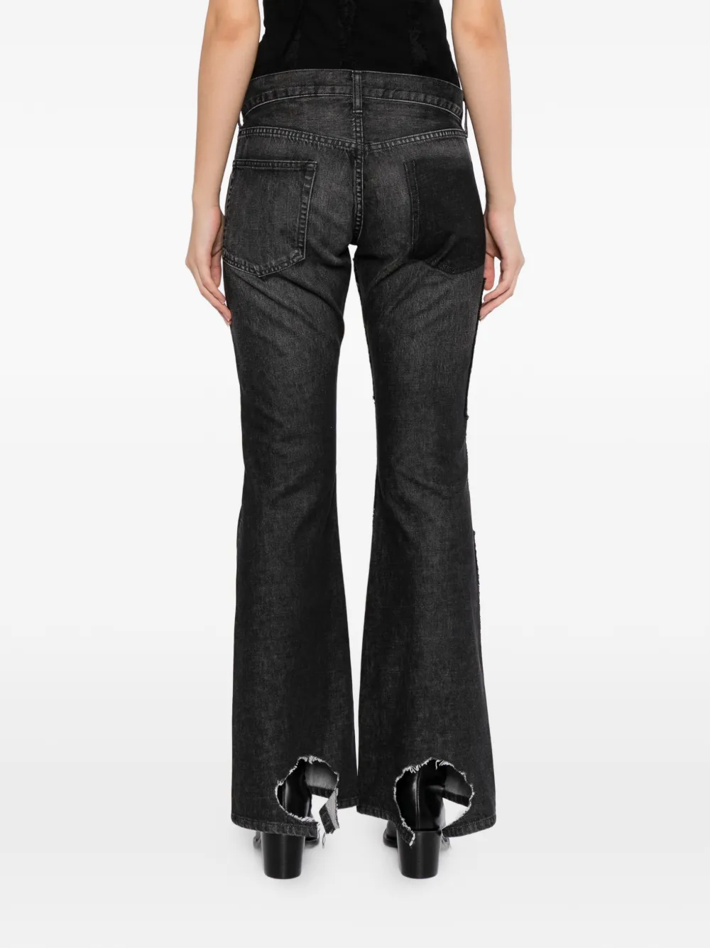 Junya Watanabe Jeans met patchwork Zwart