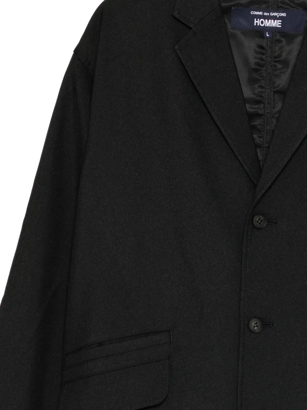 Comme des Garçons Homme Jack met enkele rij knopen Zwart