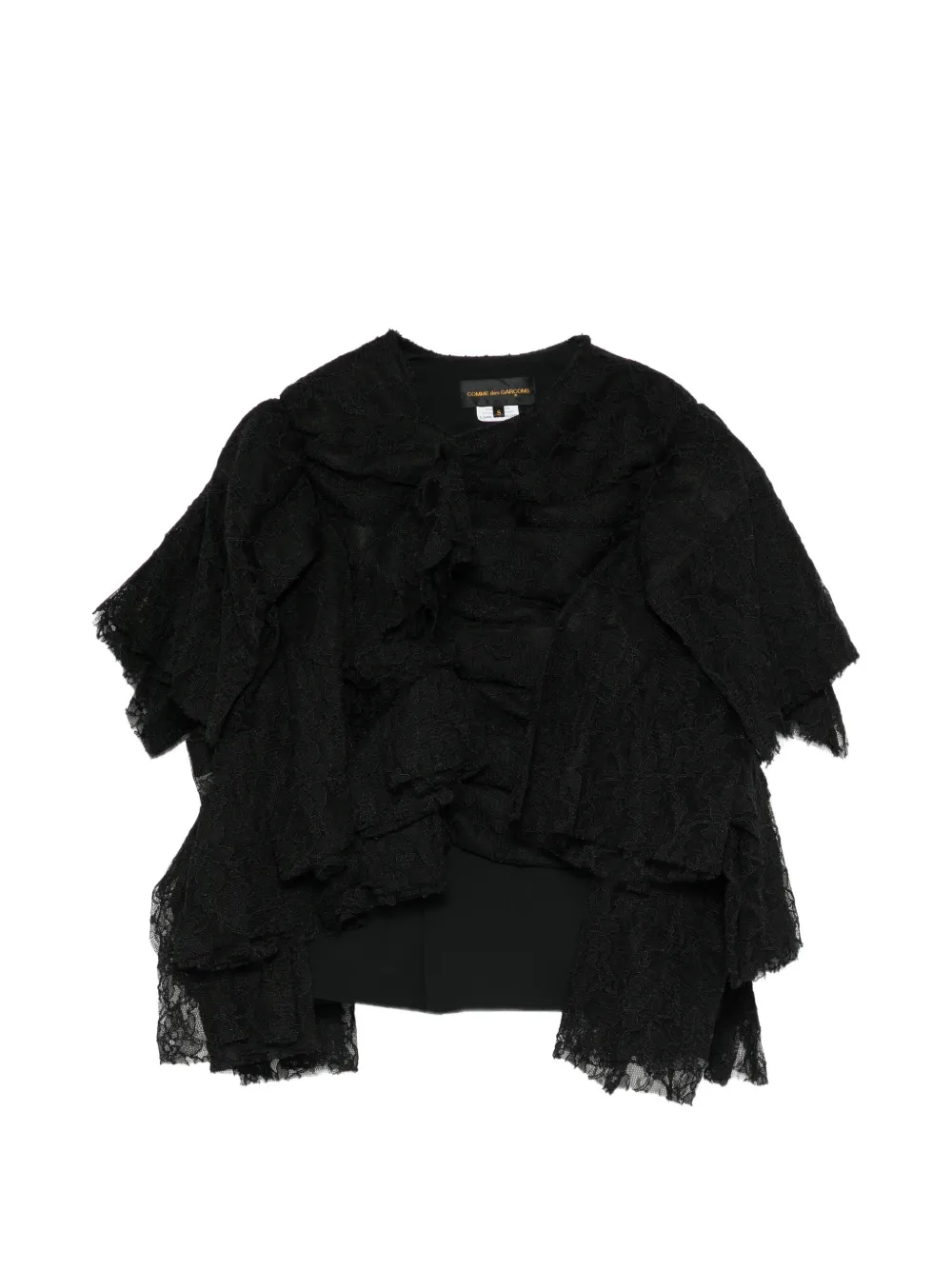 Comme Des Garçons ruffled lace-panel jacket